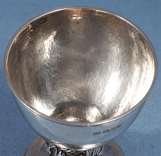 A good 1930s Arts & Crafts planished silver goblet, by Omar Ramsden, Height 115mm Weight 7.3oz/230grms